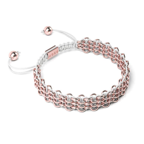 Liens arbre paresseux | Bracelet Kismet Original | Blanc x or rose